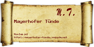Mayerhofer Tünde névjegykártya