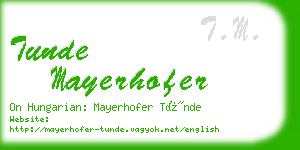 tunde mayerhofer business card